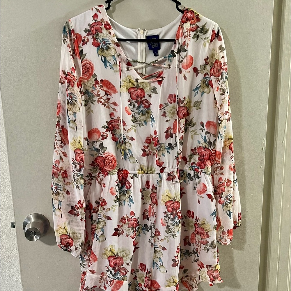 Disney Floral Romper - Red and White